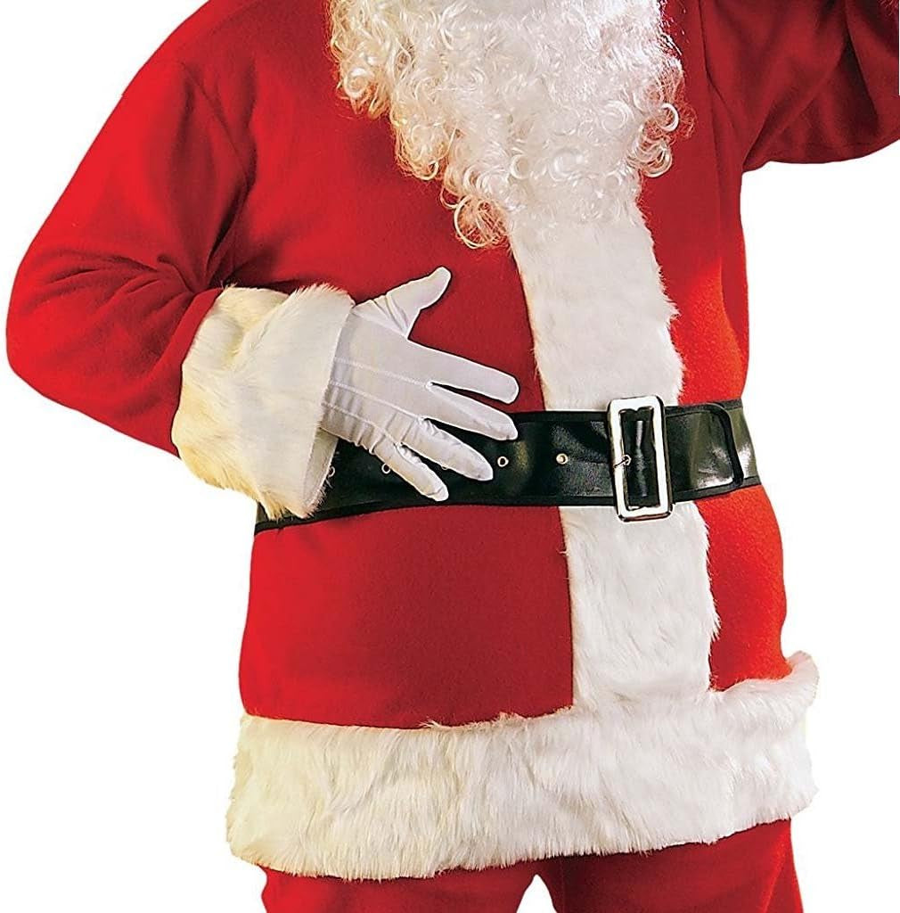 Classic Bright Red Flannel Santa Suit with Gloves